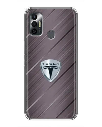 Чехол для TECNO Spark 7P с картинкой «Металлическая текстура Tesla»