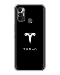 Чехол для TECNO Spark 7P с картинкой «Tesla White Logo» Чехол для TECNO Spark 7P с картинкой «Tesla White Logo»