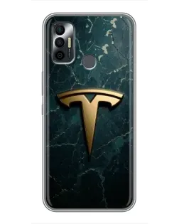 Чехол для TECNO Spark 7P с картинкой «Мраморная Tesla Gold» Чехол для TECNO Spark 7P с картинкой «Мраморная Tesla Gold»