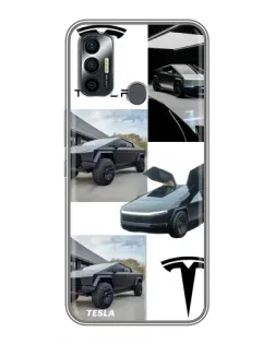 Чехол для TECNO Spark 7P с картинкой «Коллаж Cybertruck Tesla» Чехол для TECNO Spark 7P с картинкой «Коллаж Cybertruck Tesla»