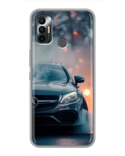 Чехол для TECNO Spark 7P с картинкой «Mercedes — ночной город»