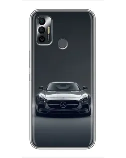 Чехол для TECNO Spark 7P с картинкой «Mercedes на черном»