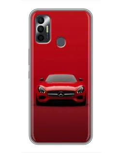 Чехол для TECNO Spark 7P с картинкой «Красный Mercedes AMG»
