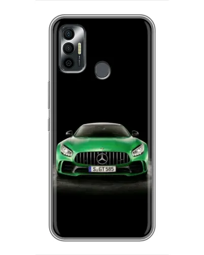 Чехол для TECNO Spark 7P с картинкой «Mercedes — неоновый лого»