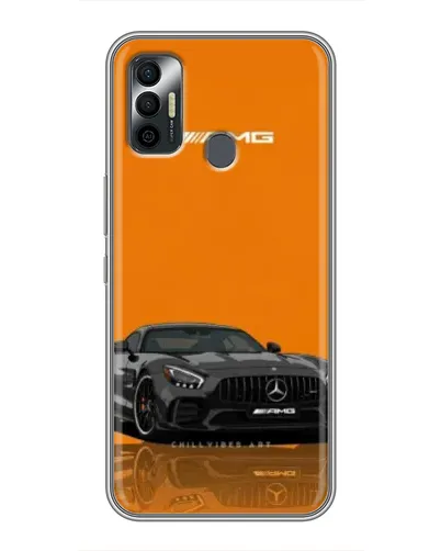Чехол для TECNO Spark 7P с картинкой «Оранжевый Mercedes AMG»
