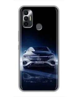 Чехол для TECNO Spark 7P с картинкой «Ночной Mercedes EQ»