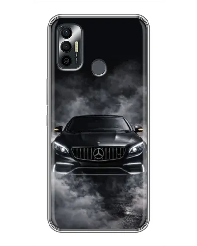 Чехол для TECNO Spark 7P с картинкой «Mercedes в дыму»
