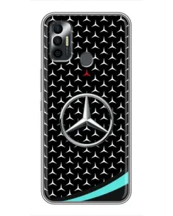 Чехол для TECNO Spark 7P с картинкой «Mercedes — бирюзовый акцент»