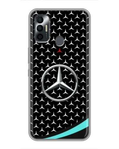 Чехол для TECNO Spark 7P с картинкой «Mercedes — бирюзовый акцент»