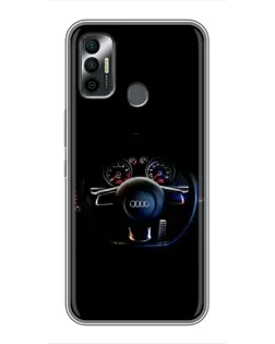 Чехол для TECNO Spark 7P с картинкой «Салон Audi — руль» Чехол для TECNO Spark 7P с картинкой «Салон Audi — руль»