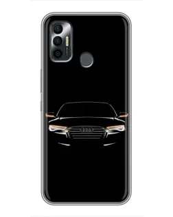 Чехол для TECNO Spark 7P с картинкой «Audi — ночной контур»