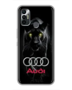 Чехол для TECNO Spark 7P с картинкой «Пантера и Audi»