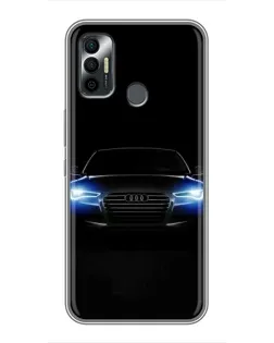Чехол для TECNO Spark 7P с картинкой «Audi в неоне»