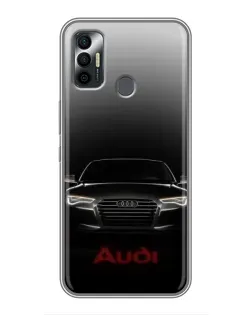 Чехол для TECNO Spark 7P с картинкой «Audi — градиентный контур»
