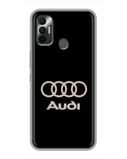 Чехол для TECNO Spark 7P с картинкой «Audi — золотой логотип»
