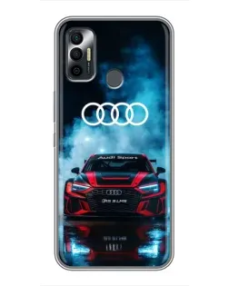 Чехол для TECNO Spark 7P с картинкой «Audi Sport — неон»