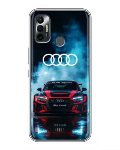 Чехол для TECNO Spark 7P с картинкой «Audi Sport — неон»