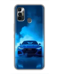 Чехол для TECNO Spark 7P с картинкой «Audi — голубая энергия»