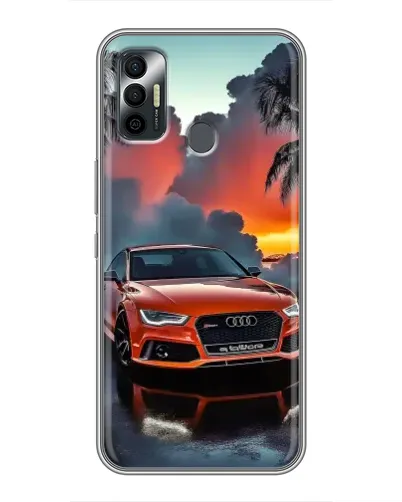 Чехол для TECNO Spark 7P с картинкой «Audi — закат»