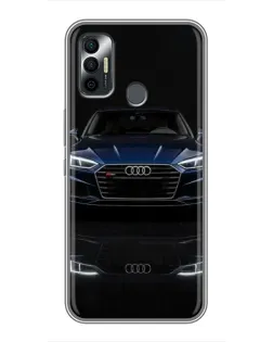 Чехол для TECNO Spark 7P с картинкой «Audi — ночное отражение»