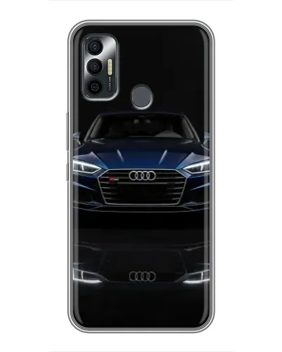 Чехол для TECNO Spark 7P с картинкой «Audi — ночное отражение»