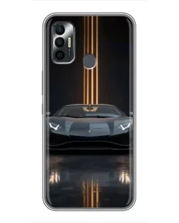 Чехол для TECNO Spark 7P с картинкой «Lamborghini золотые линии» Чехол для TECNO Spark 7P с картинкой «Lamborghini золотые линии»