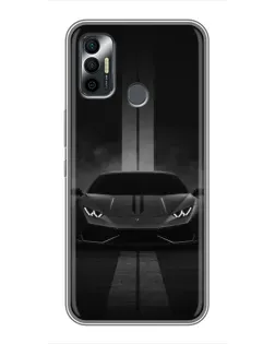 Чехол для TECNO Spark 7P с картинкой «Lamborghini симметрия дорог»