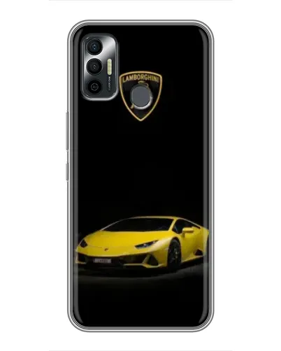Чехол для TECNO Spark 7P с картинкой «Lamborghini желтый акцент»