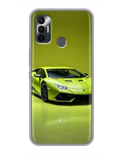 Чехол для TECNO Spark 7P с картинкой «Салатовый Lamborghini Huracan»