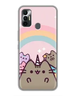 Чехол для TECNO Spark 7P с картинкой «Единорог Pusheen»