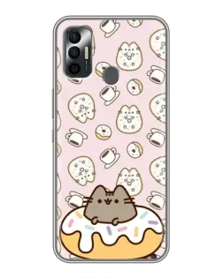 Чехол для TECNO Spark 7P с картинкой «Пушин на пончике»