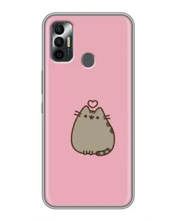 Чехол для TECNO Spark 7P с картинкой «Pusheen сердце»
