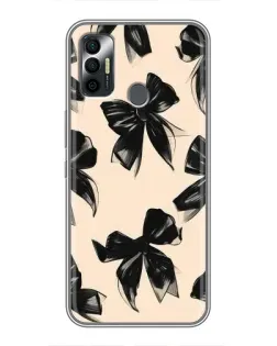 Чехол для TECNO Spark 7P с картинкой «Паттерн черные банты» Чехол для TECNO Spark 7P с картинкой «Паттерн черные банты»