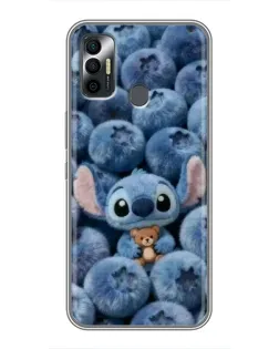 Чехол для TECNO Spark 7P с картинкой «Стич и голубика» Чехол для TECNO Spark 7P с картинкой «Стич и голубика»