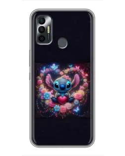 Чехол для TECNO Spark 7P с картинкой «Stitch в цветах» Чехол для TECNO Spark 7P с картинкой «Stitch в цветах»