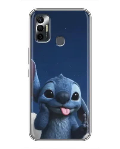 Чехол для TECNO Spark 7P с картинкой «Стич в облаках»