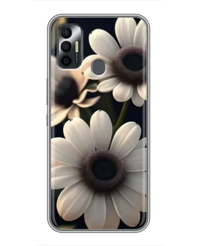 Чехол для TECNO Spark 7P с картинкой «Белые маргаритки макро»