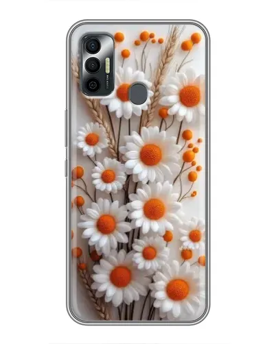 Чехол для TECNO Spark 7P с картинкой «Белые сухоцветы»