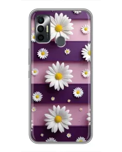 Чехол для TECNO Spark 7P с картинкой «Ромашки на фиолетовом» Чехол для TECNO Spark 7P с картинкой «Ромашки на фиолетовом»