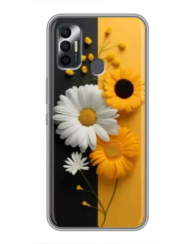 Чехол для TECNO Spark 7P с картинкой «Подсолнух и ромашка»