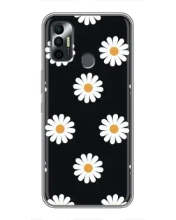 Чехол для TECNO Spark 7P с картинкой «Ромашки на черном» Чехол для TECNO Spark 7P с картинкой «Ромашки на черном»