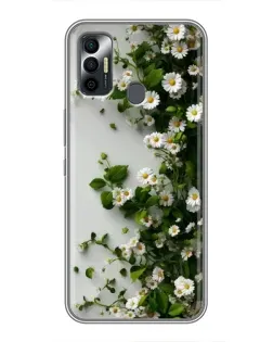 Чехол для TECNO Spark 7P с картинкой «Ветка мелких белых цветов» Чехол для TECNO Spark 7P с картинкой «Ветка мелких белых цветов»
