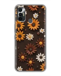 Чехол для TECNO Spark 7P с картинкой «Узор из маленьких подсолнухов» Чехол для TECNO Spark 7P с картинкой «Узор из маленьких подсолнухов»