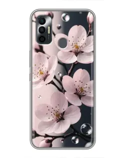 Чехол для TECNO Spark 7P с картинкой «Нежная сакура и капли» Чехол для TECNO Spark 7P с картинкой «Нежная сакура и капли»