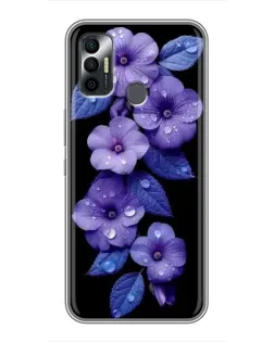 Чехол для TECNO Spark 7P с картинкой «Фиолетовые цветы с росою» Чехол для TECNO Spark 7P с картинкой «Фиолетовые цветы с росою»