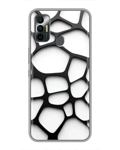 Чехол для TECNO Spark 7P с картинкой «Белая объемная сетка»