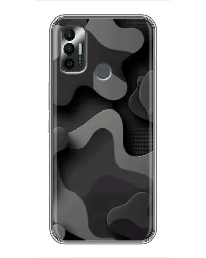 Чехол для TECNO Spark 7P с картинкой «Темный абстрактный камуфляж»