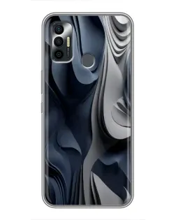 Чехол для TECNO Spark 7P с картинкой «Объемные синие складки» Чехол для TECNO Spark 7P с картинкой «Объемные синие складки»