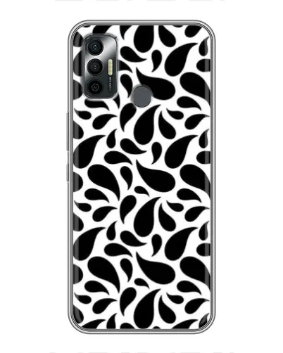 Чехол для TECNO Spark 7P с картинкой «Контрастные черные капли»