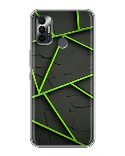 Чехол для TECNO Spark 7P с картинкой «Зеленые геометрические линии»